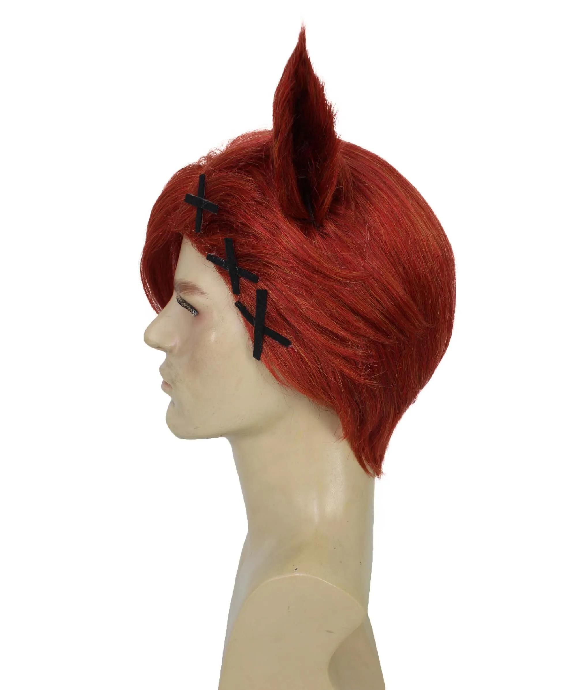 Adult Men's Crystal Gurdian Crimson Horn Game Wig | Best for Halloween | Flame-retardant Synthetic Fiber