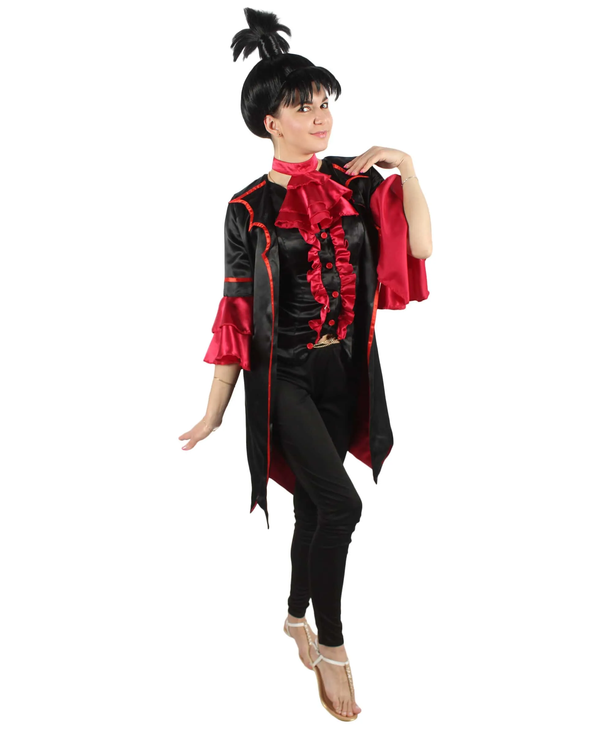 Adult Women’s Exquisite Vampire Costume with Attached Collar | Multiple Size Options