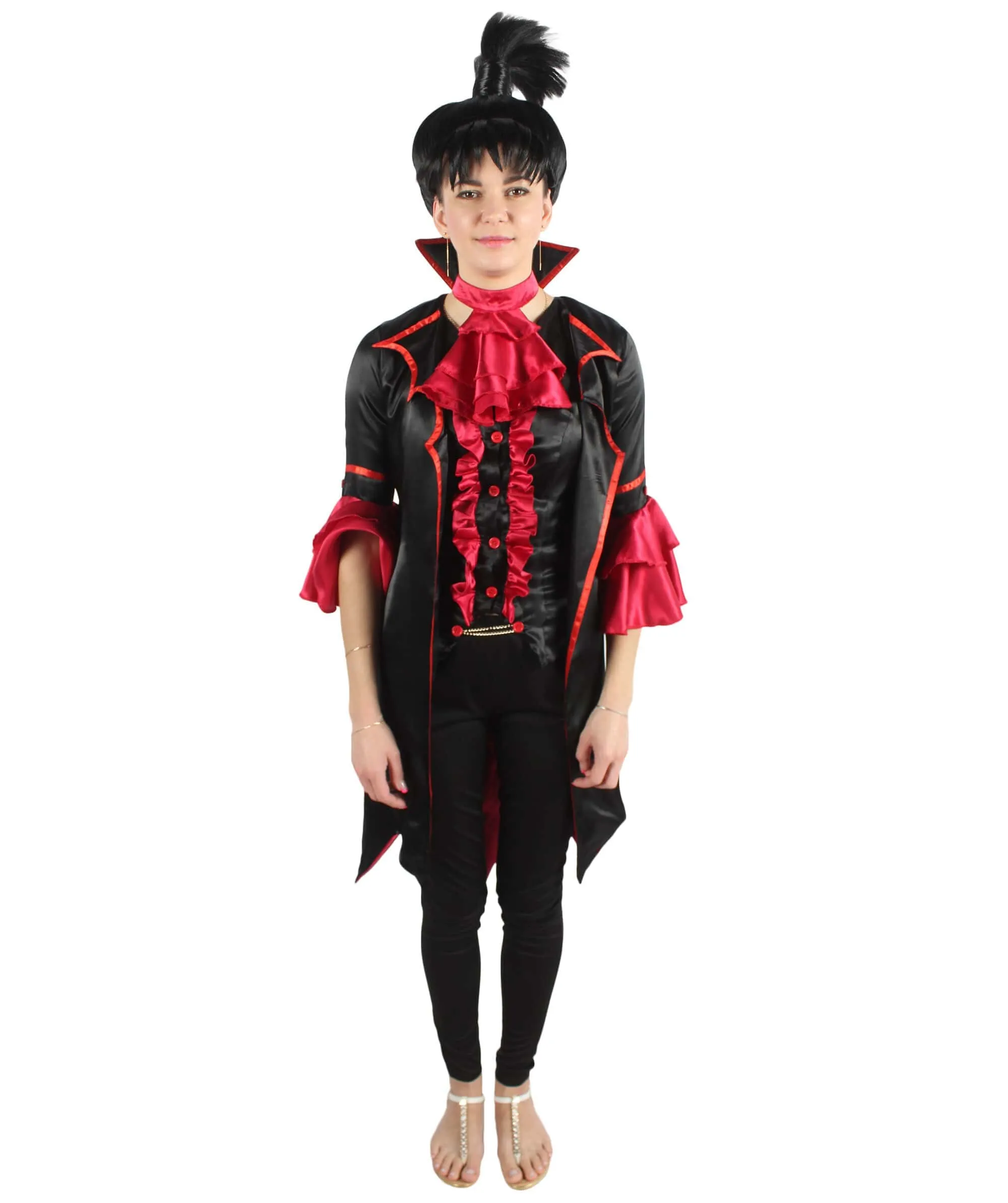 Adult Women’s Exquisite Vampire Costume with Attached Collar | Multiple Size Options