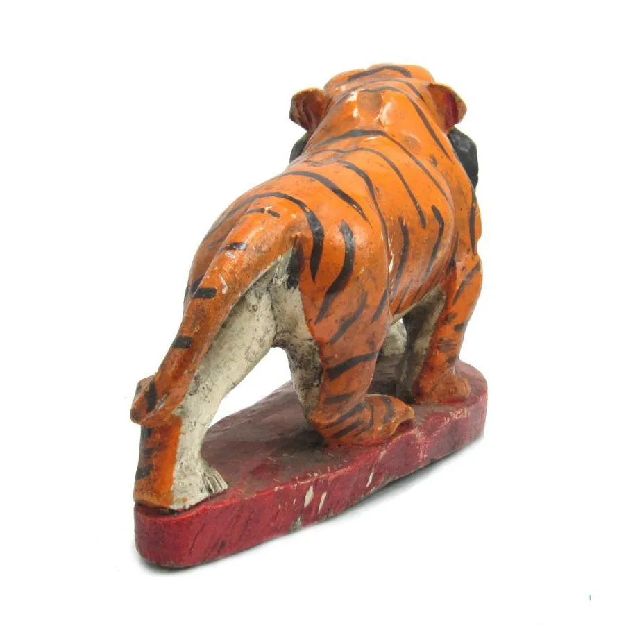 Antique Northern Thailand/ Burma Border Tiger Temple Guardian Figure -04