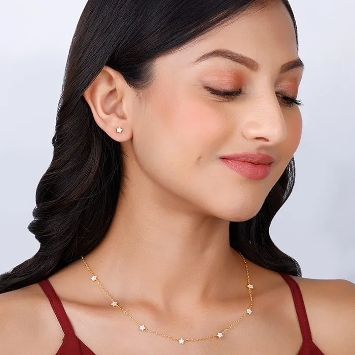 Anushka Sharma Golden Star Constellation Pendant Set