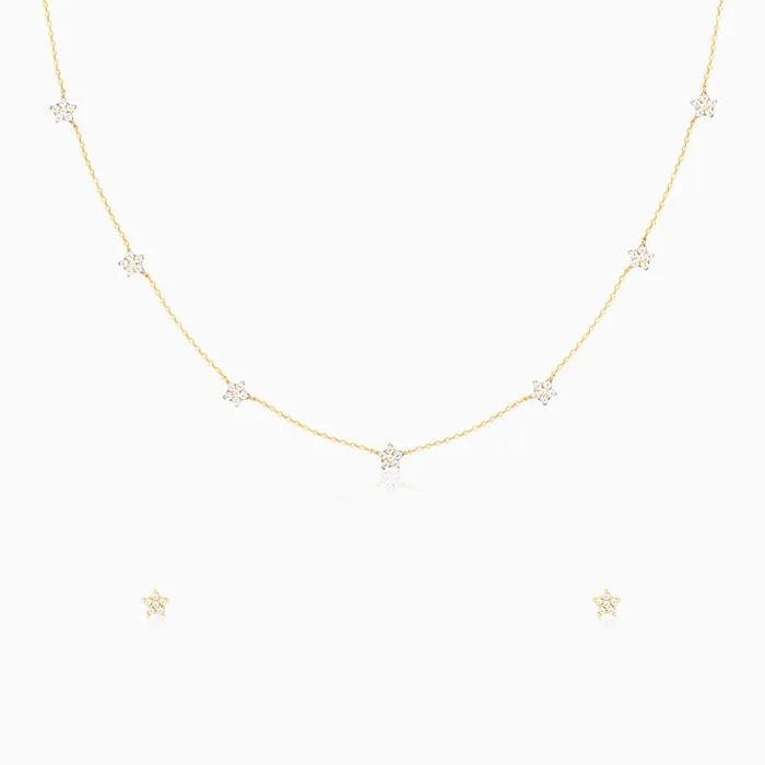 Anushka Sharma Golden Star Constellation Pendant Set