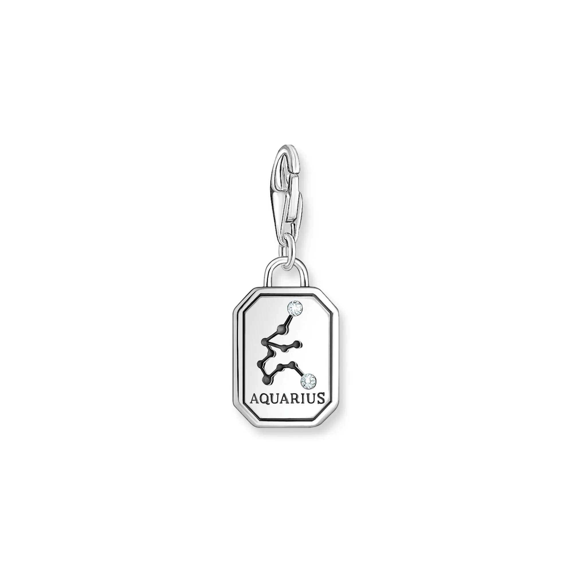 Aquarius zodiac sign silver charm Pendant