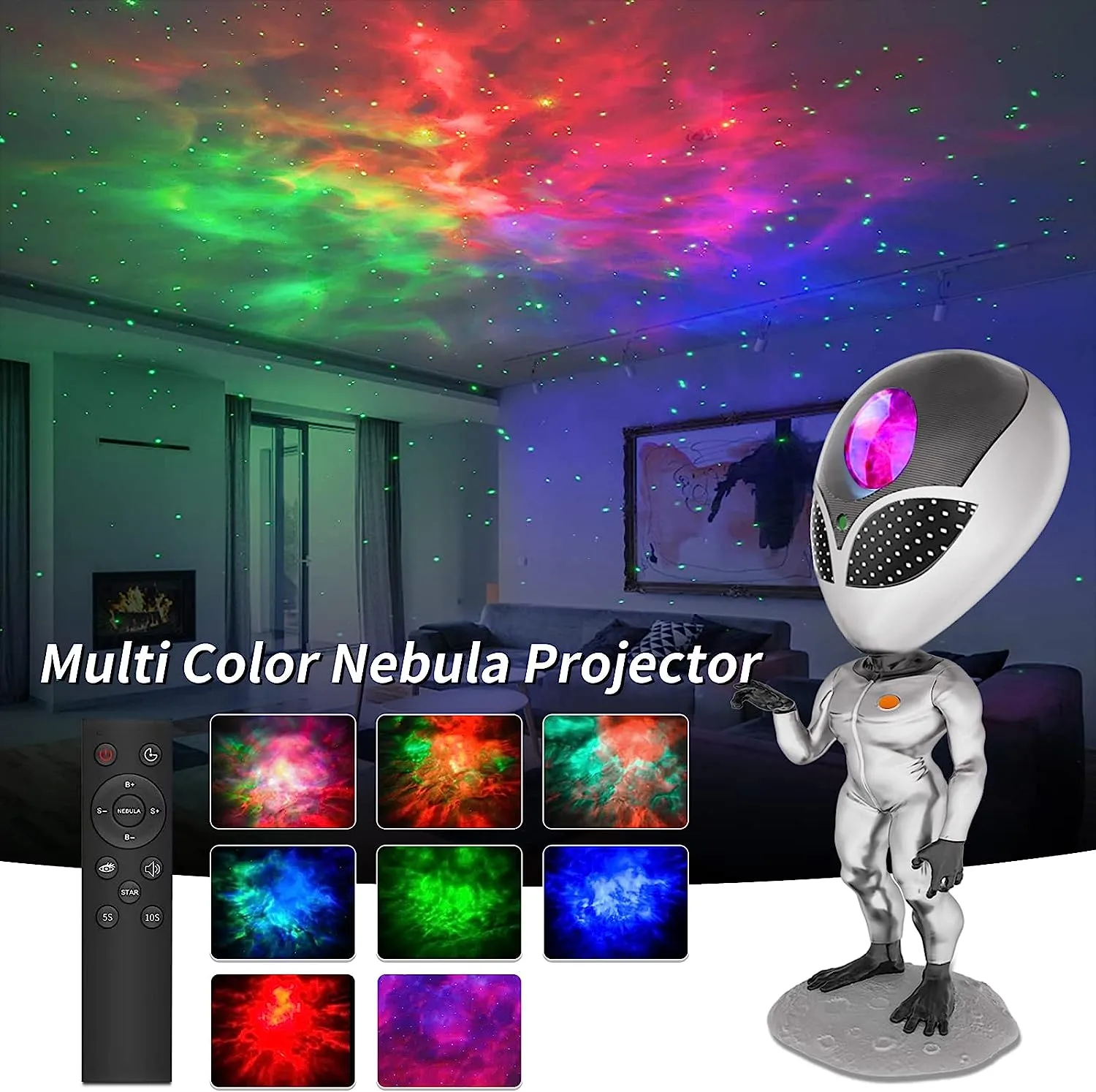 Astronaut Aliens Star Projector - Talking Nebula Projector