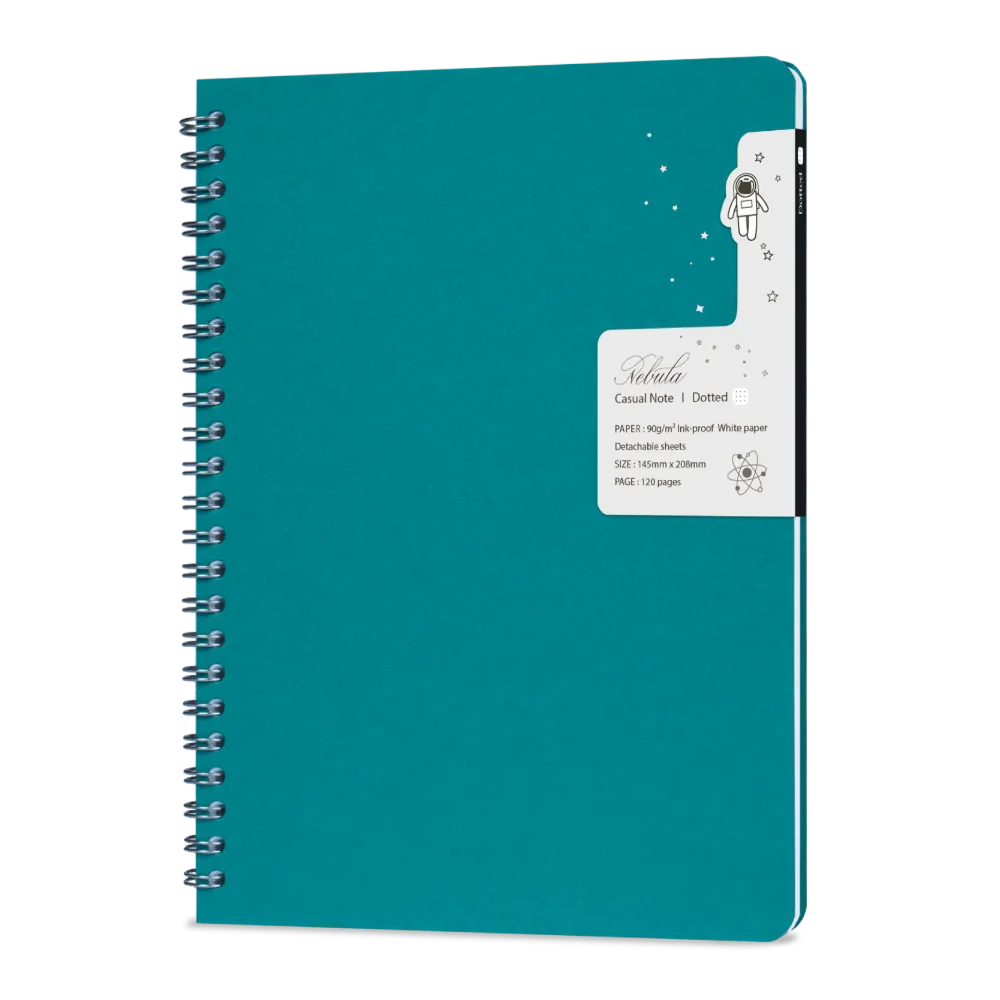 Colorverse Nebula A5 Casual Notebook - Turquoise Ruled