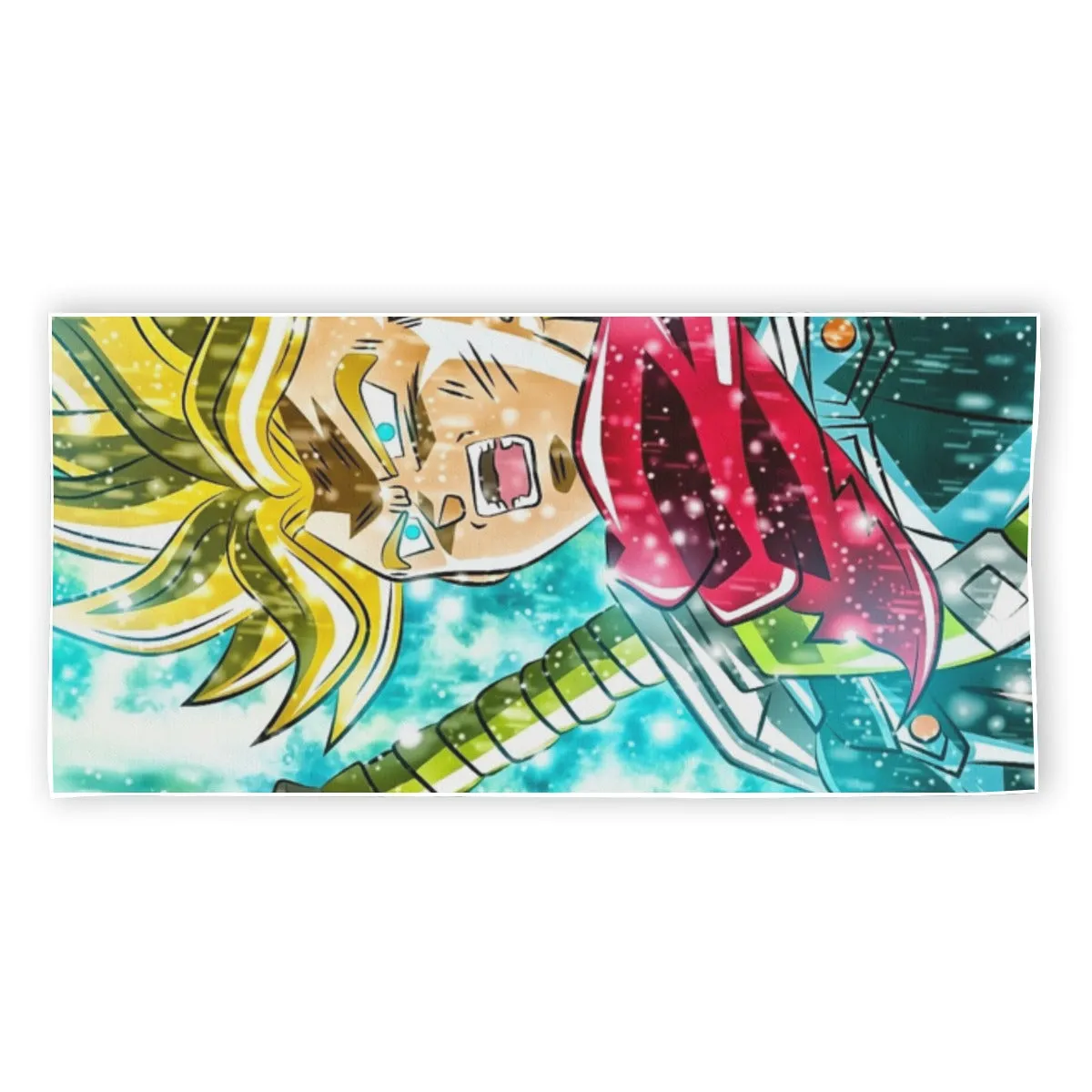 DBZ Trunks Super Saiyan Powerful Battle Ultimate Transformation Design Beach Towel