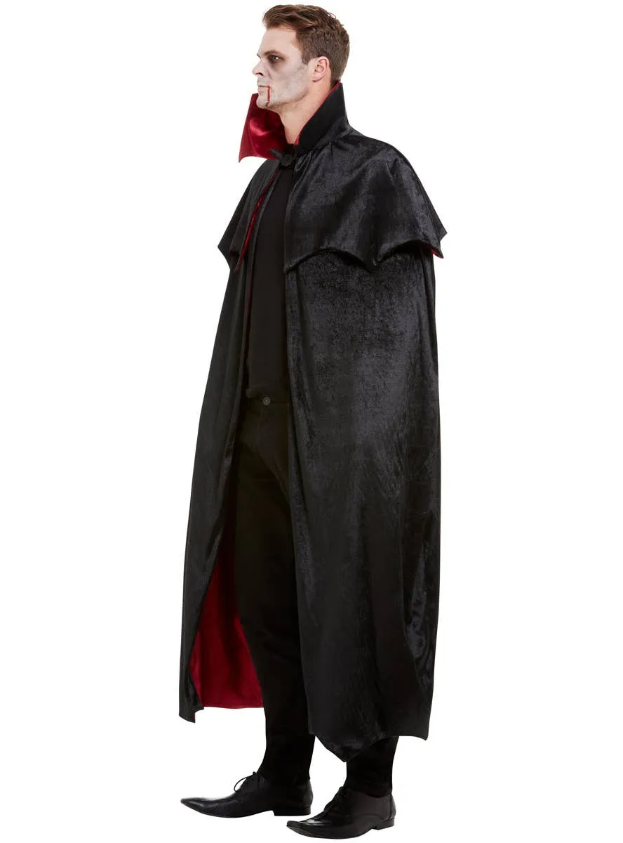 Deluxe Red and Black Velvet Vampire Halloween Cape