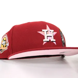 Houston Astros 45th Anniversary New Era 59Fifty Fitted Hat (Brick Red Pink Under Brim)