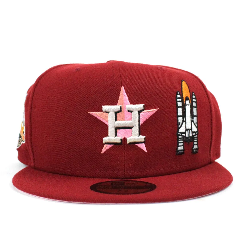 Houston Astros 45th Anniversary New Era 59Fifty Fitted Hat (Brick Red Pink Under Brim)