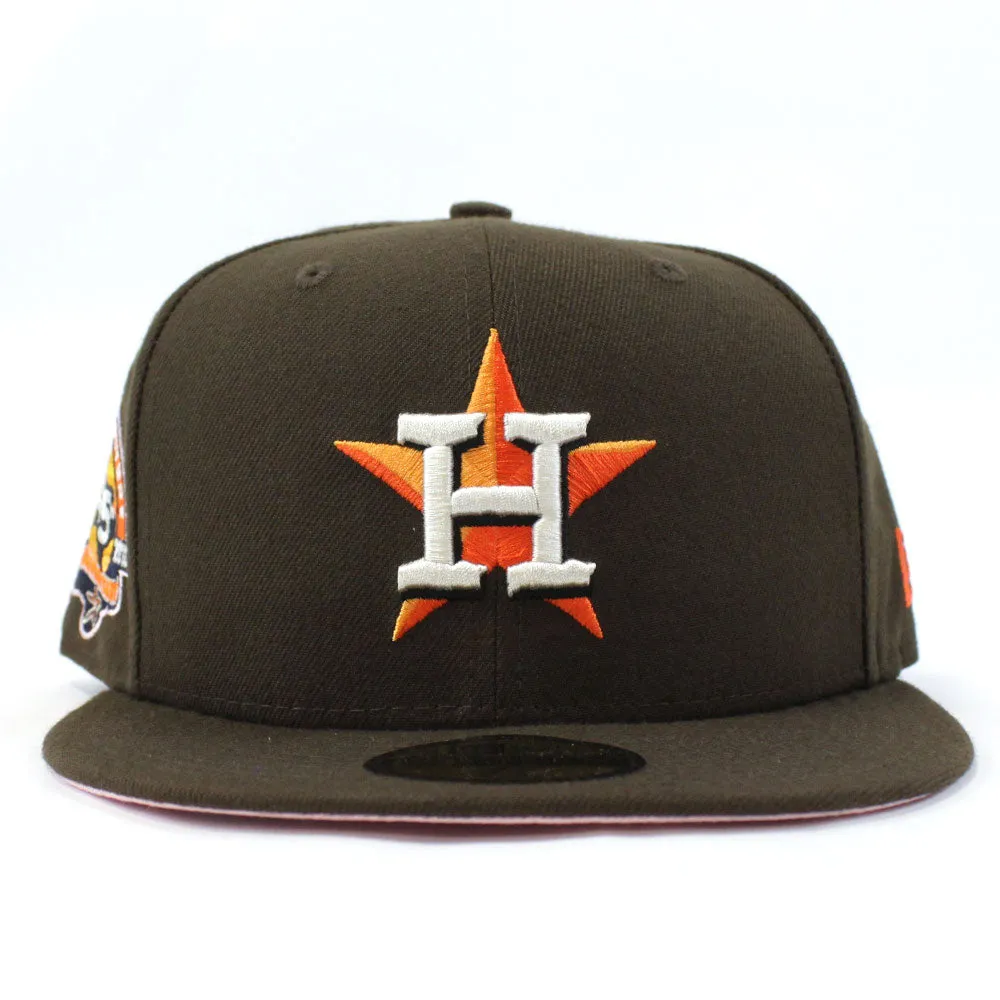 Houston Astros 45TH ANNIVERSARY New Era 59Fifty Fitted Hat (Brown PINK Under Brim)