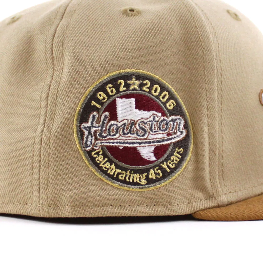 Houston Astros 45Th Anniversary New Era 59Fifty Fitted Hat (Camel Bronze Green Under Brim)