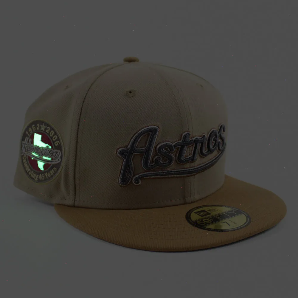 Houston Astros 45Th Anniversary New Era 59Fifty Fitted Hat (Camel Bronze Green Under Brim)