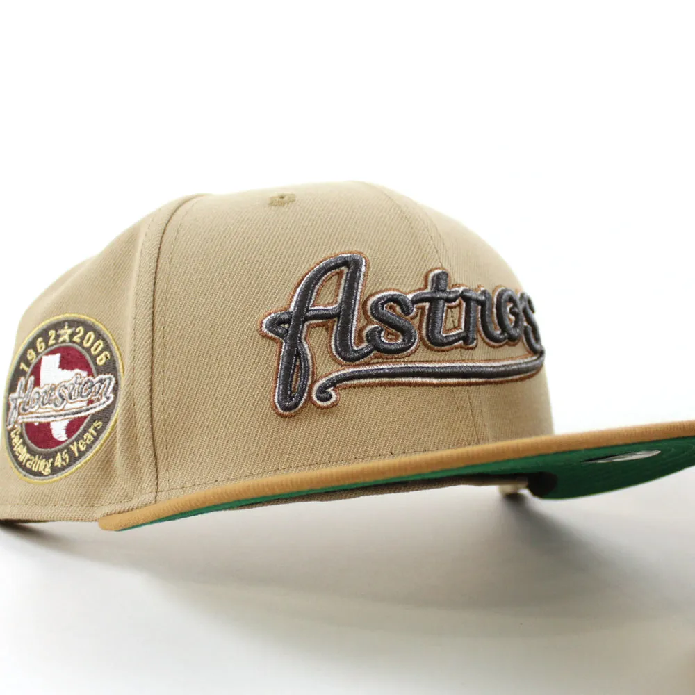 Houston Astros 45Th Anniversary New Era 59Fifty Fitted Hat (Camel Bronze Green Under Brim)