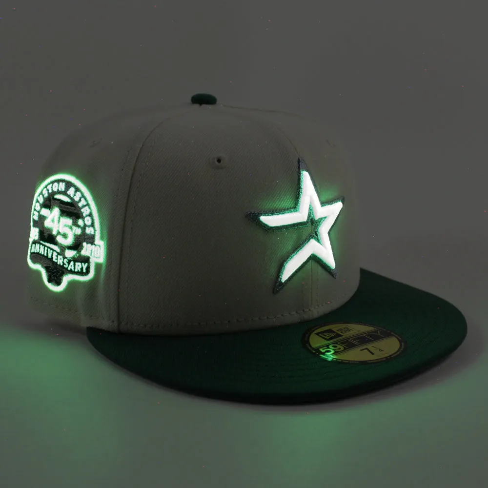 Houston Astros 45th Anniversary New Era 59Fifty Fitted Hat (Chrome White Emerald Green Gray Under Brim)