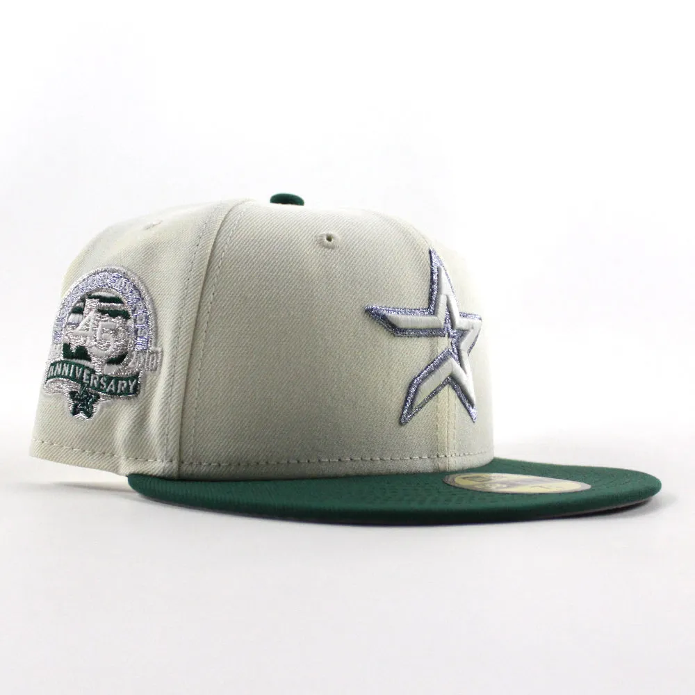 Houston Astros 45th Anniversary New Era 59Fifty Fitted Hat (Chrome White Emerald Green Gray Under Brim)