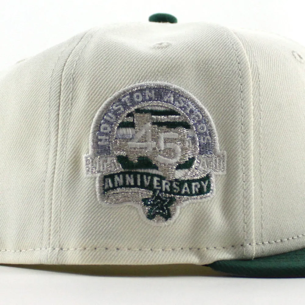 Houston Astros 45th Anniversary New Era 59Fifty Fitted Hat (Chrome White Emerald Green Gray Under Brim)