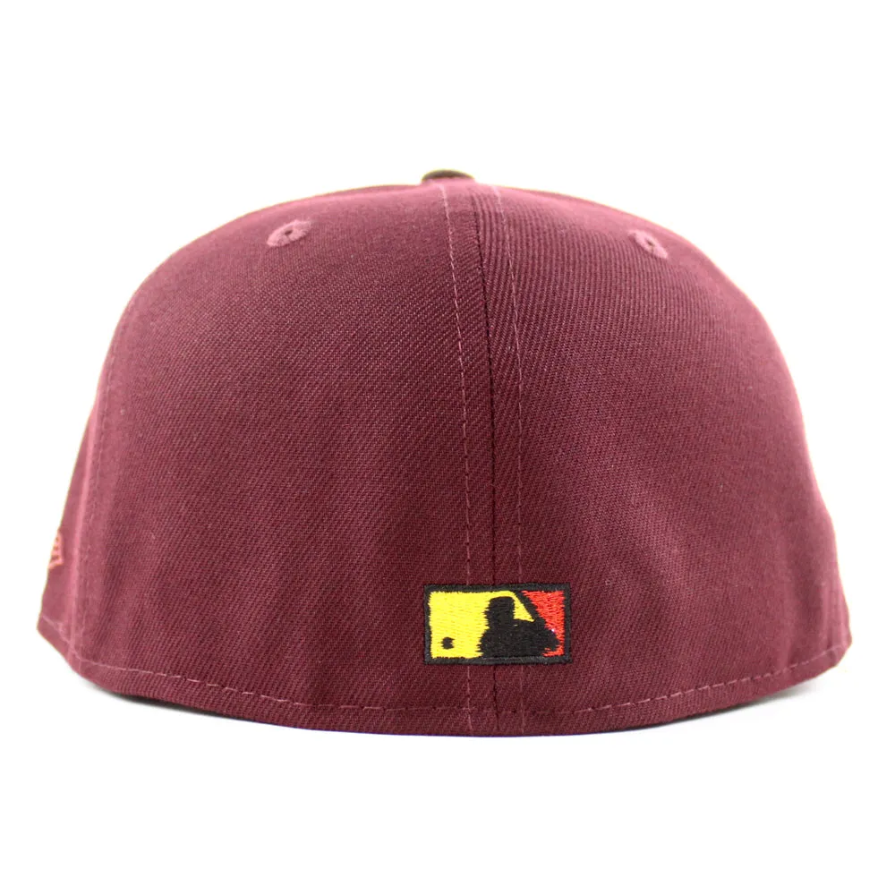 Houston Astros 45Th Anniversary New Era 59Fifty Fitted Hat (Maroon Burnt Wood and Gray Under Brim)