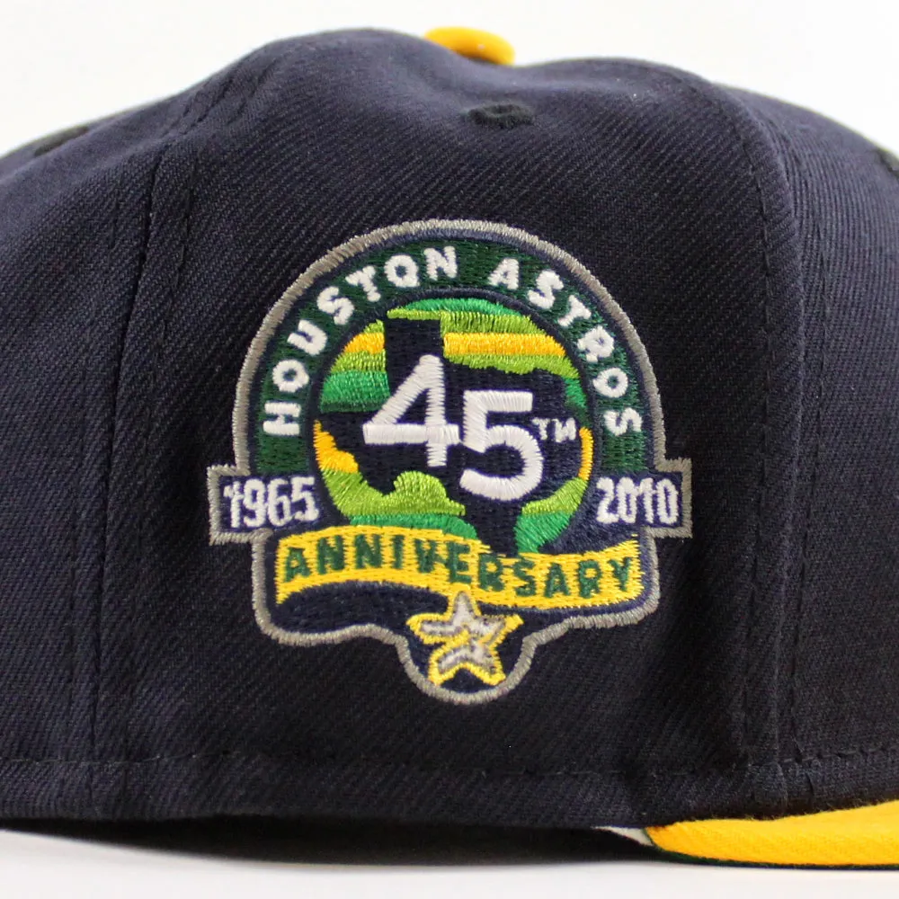 Houston Astros 45th Anniversary New Era 59Fifty Fitted Hat (Navy Gold Green Under Brim)