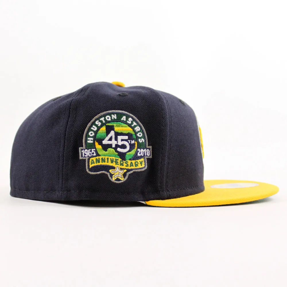 Houston Astros 45th Anniversary New Era 59Fifty Fitted Hat (Navy Gold Green Under Brim)