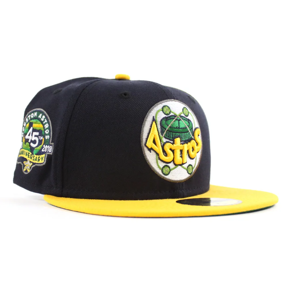 Houston Astros 45th Anniversary New Era 59Fifty Fitted Hat (Navy Gold Green Under Brim)