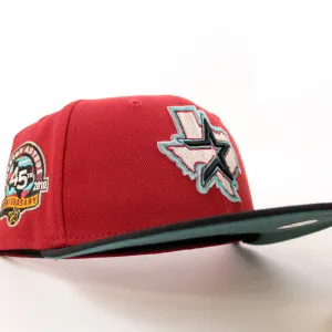 Houston Astros 45th Anniversary New Era 59Fifty Fitted Hat (Pinot Red Black and Pine Green Under Brim)