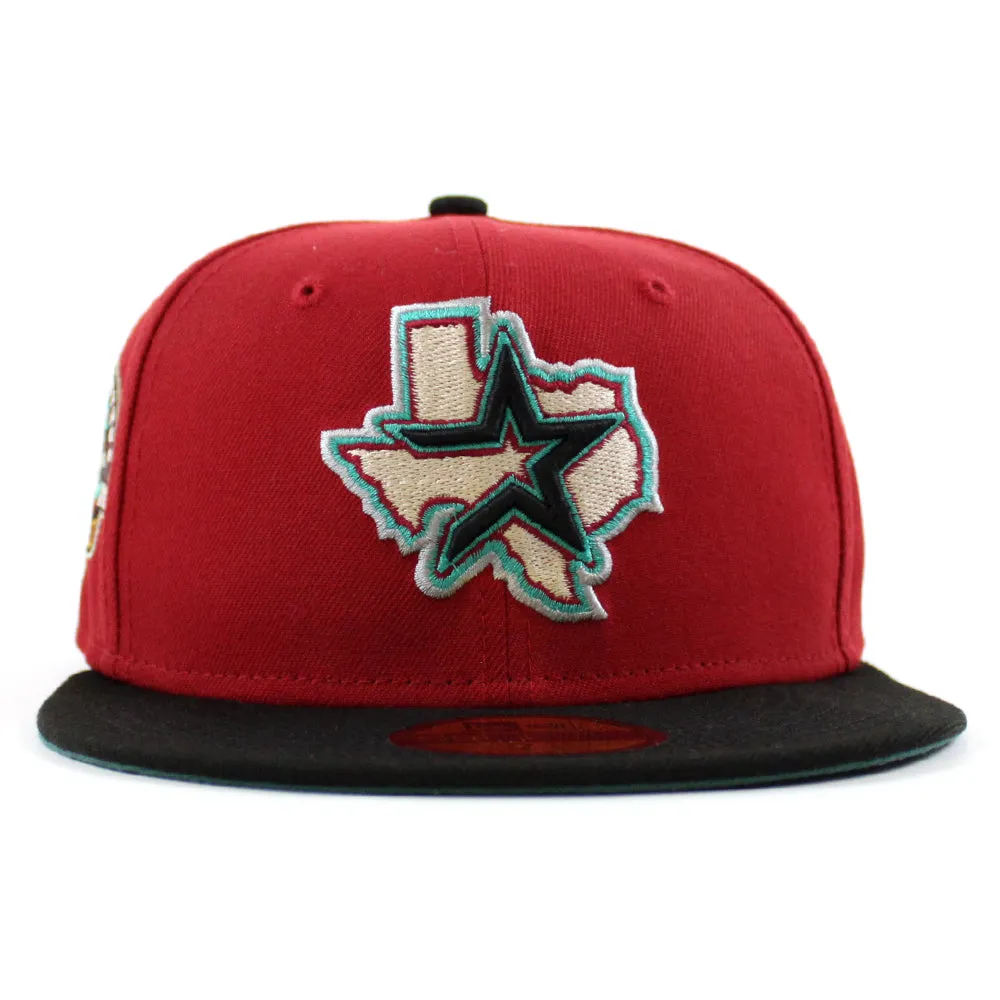 Houston Astros 45th Anniversary New Era 59Fifty Fitted Hat (Pinot Red Black and Pine Green Under Brim)