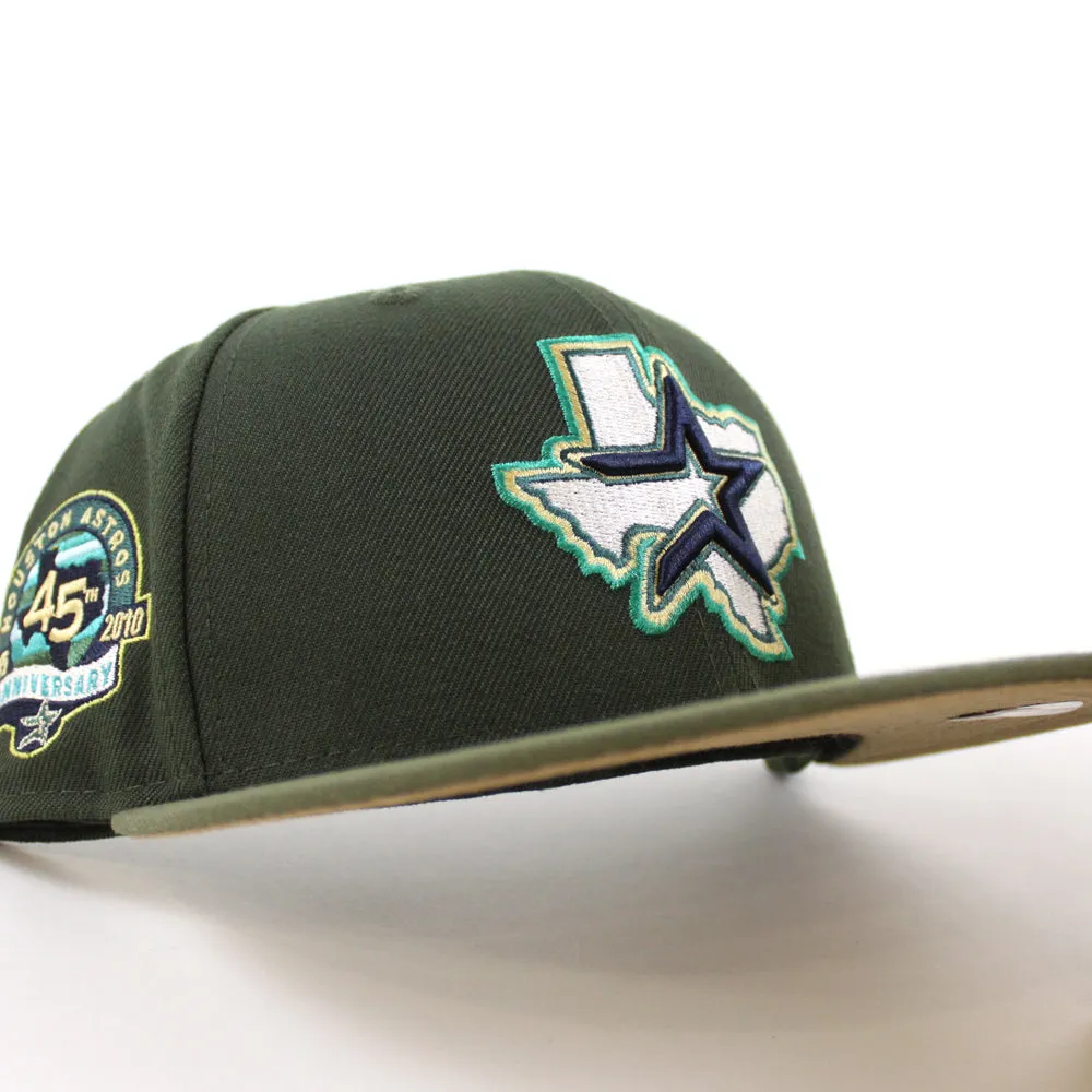 Houston Astros 45Th Anniversary  New Era 59Fifty Fitted Hat (Seaweed Olive Khaki Under Brim)