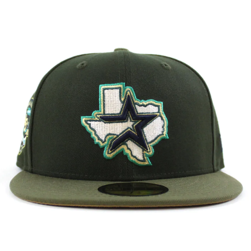 Houston Astros 45Th Anniversary  New Era 59Fifty Fitted Hat (Seaweed Olive Khaki Under Brim)