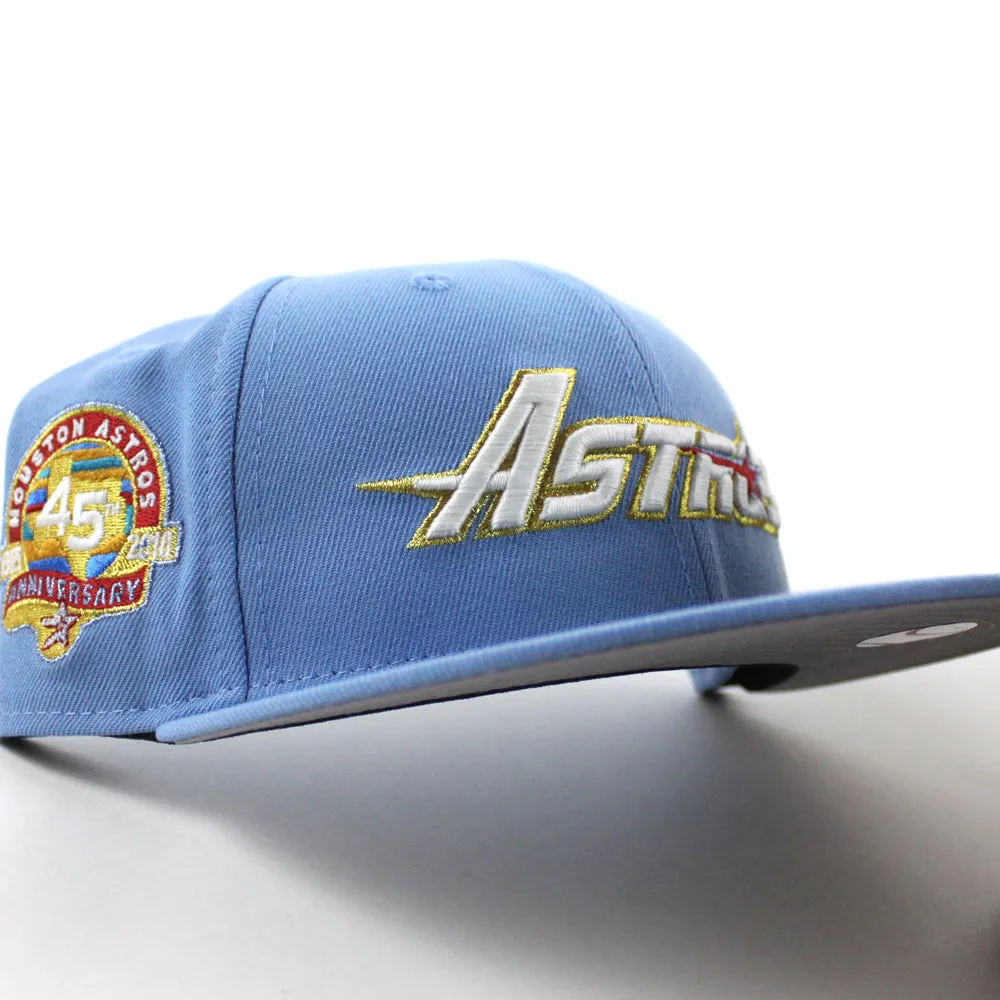 Houston Astros 45th Anniversary New Era 59Fifty Fitted Hat (Sky Blue Gray Under Brim)