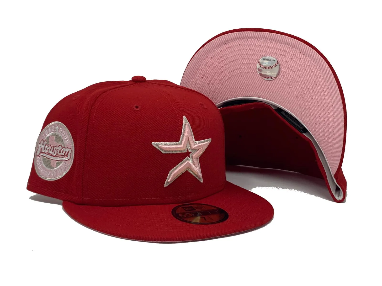 HOUSTON ASTROS 45TH ANNIVERSARY "STRAWBERRY REFRESHER" PINK BRIM NEW ERA FITTED HAT