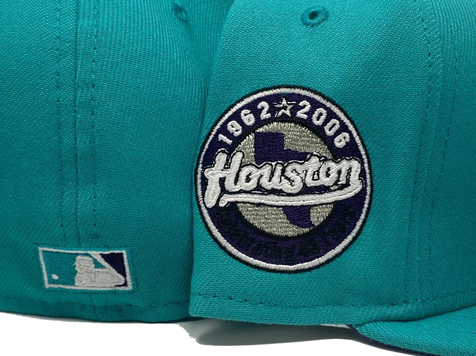 HOUSTON ASTROS 45TH ANNIVERSARY TEAL PURPLE BRIM NEW ERA FITTED HAT