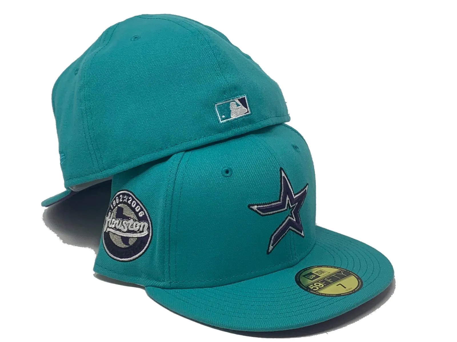 HOUSTON ASTROS 45TH ANNIVERSARY TEAL PURPLE BRIM NEW ERA FITTED HAT