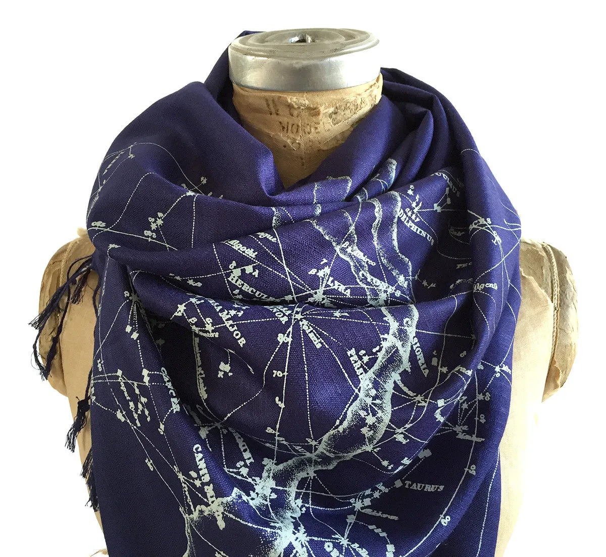 Milky Way Star Chart Scarf, bamboo pashmina