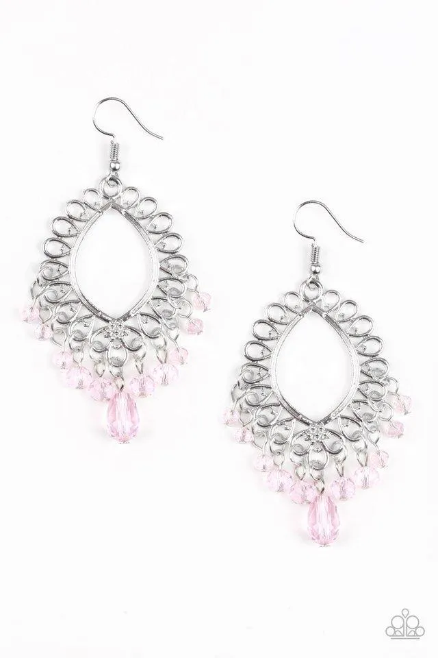 Paparazzi Earring ~ Just Say NOIR - Pink