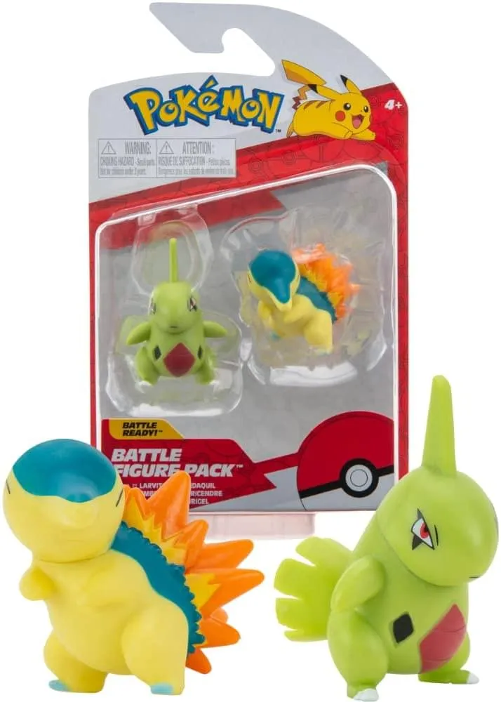 Pokemon 2 Inch Battle Figure 2 Pack | Cyndaquil & Larvitar