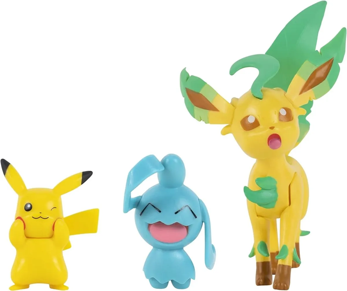 Pokemon 3-pack Battle Figures: Pikachu, Leafeon & Wynaut