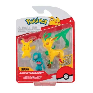 Pokemon 3-pack Battle Figures: Pikachu, Leafeon & Wynaut