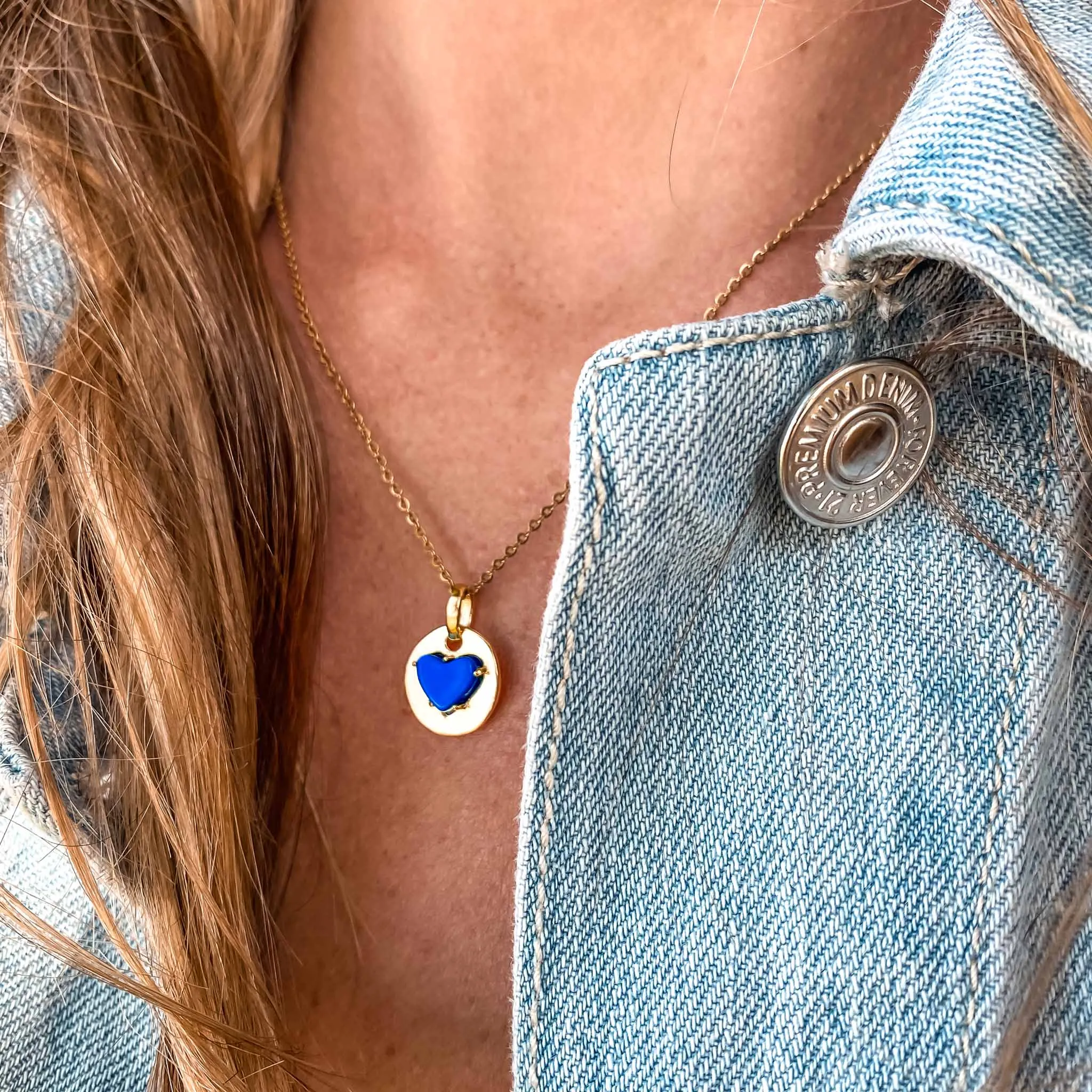 SEPTEMBER Birthstone Gold Jane Necklace in Sapphire