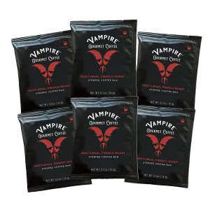 VAMPIRE COFFEE SINGLE SERVING STEEP BAG 6 PACK - Nocturnal French Roast