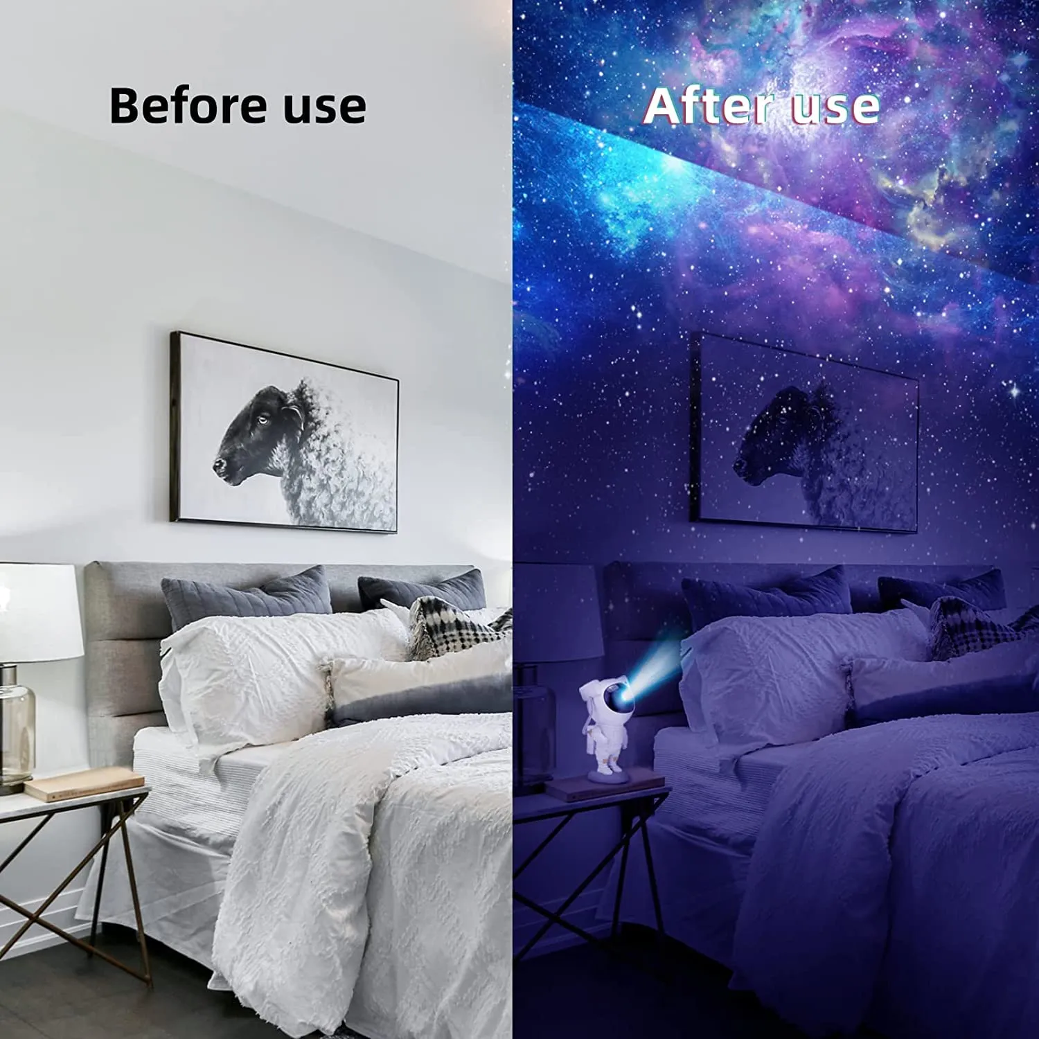 Xergy Astronaut Starry Projector 360° Adjustable Galaxy Projector Light with Remote Control Spaceman Night Light Suitable for Gaming Room, Home Theater, Kids Adult Bedroom, Birthday